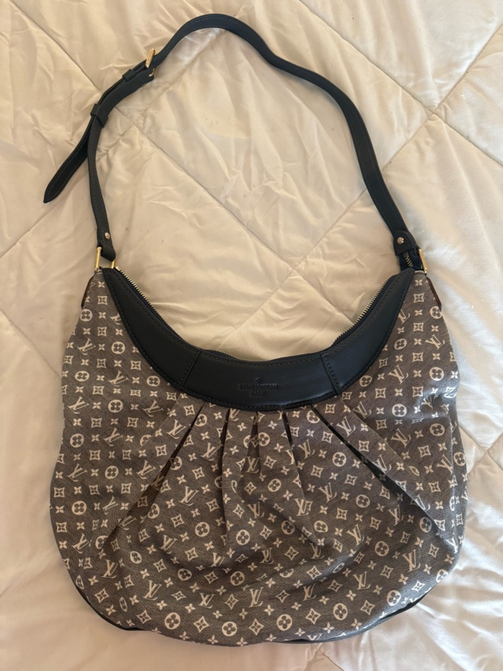 Louis Vuitton Monogram Canvas Hobo with Black Trim